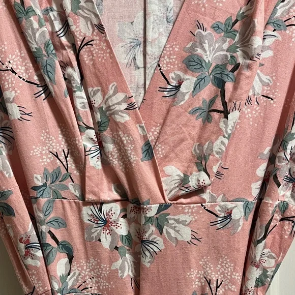 Floral Pink Wrap Dress a-line - Picture 7 of 7
